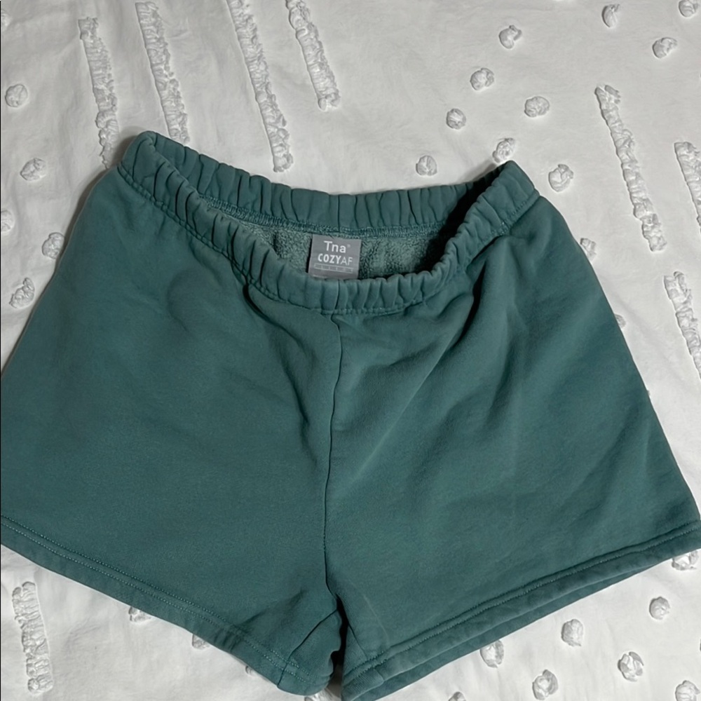 Women's TNA CozyAF Green Shorts